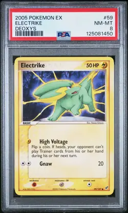 2005 POKEMON EX DEOXYS #59 ELECTRIKE PSA 8 - Image 1