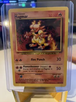 Pokemon TCG Magmar Base Set 36/102 Regular Unlimited Uncommon MP/LP - Image 1