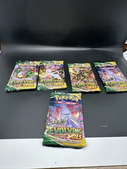 5x Evolving Skies UNWEIGHED Booster Packs Pokemon TCG - New/Sealed, ENGLISH - Image 1