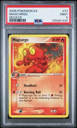 2005 POKEMON EX DEOXYS #37 MAGCARGO PSA 9 - Image 1