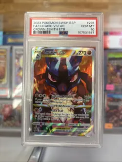PSA 10 LUCARIO VSTAR SWSH291 BLACK STAR PROMO CROWN ZENITH ETB POKEMON 😍 - Image 1