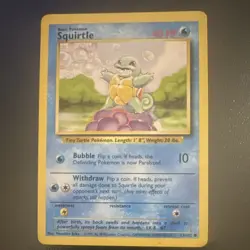 Pokemon TCG Trading Card Game Classic Squirtle base set unlimited 63/102, LP - Image 1
