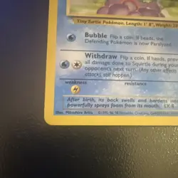 Pokemon TCG Trading Card Game Classic Squirtle base set unlimited 63/102, LP - Image 5