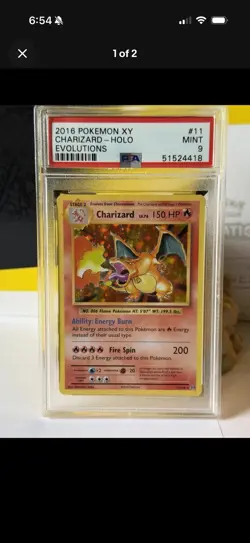 2016 Pokemon XY Evolutions Charizard Holo 11/108 PSA 9 - Image 1