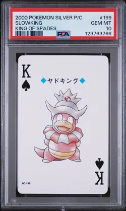 2000 POKEMON SILVER VERSION PLAYING CARDS KING OF SPADES #199 SLOWKING PSA 10 - Image 1