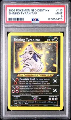 2002 POKEMON NEO DESTINY #113 SHINING TYRANITAR PSA 9 - Image 1