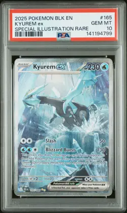 2025 POKEMON BLK EN-BLACK BOLT SPECIAL ILLUSTRATION RARE #165 KYUREM EX PSA 10 - Image 1