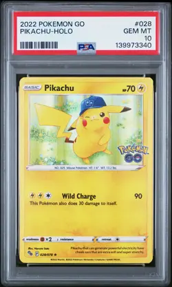 2022 POKEMON GO #028 PIKACHU-HOLO PSA 10 - Image 1
