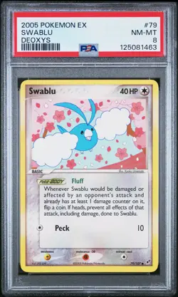 2005 POKEMON EX DEOXYS #79 SWABLU PSA 8 - Image 1