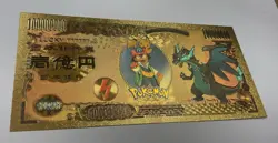 Pokemon Nippon Ginko 24k Gold Foiled Bill Shiny Charizard Pikachu Collectible - Image 1