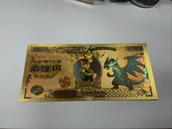Pokemon Nippon Ginko 24k Gold Foiled Bill Shiny Charizard Pikachu Collectible - Image 2