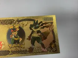 Pokemon Nippon Ginko 24k Gold Foiled Bill Lucario Pikachu Collectible - Image 3