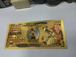 Pokemon Nippon Ginko 24k Gold Foiled Bill Sylveon Ash Pikachu Collectible Money - Image 2