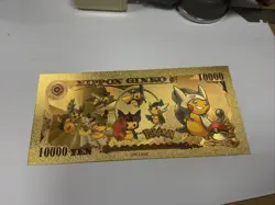 Pokemon Nippon Ginko 24k Gold Foiled Bill Sylveon Ash Pikachu Collectible Money - Image 3