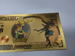 Pokemon Nippon Ginko 24k Gold Foiled Bill Greninja Pikachu Collectible - Image 3
