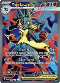 160/132 Mega Lucario ex Pokemon ME Mega Evolution Holo English Near Mint - Image 1