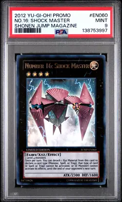 2012 YU-GI-OH! PROMO SHONEN JUMP MAGAZINE #EN060 NUMBER 16: SHOCK MASTER PSA 9 - Image 1