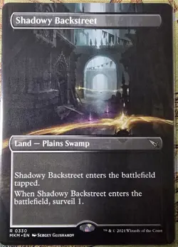 Shadowy Backstreet (Borderless) Murders at Karlov Manor Regular, MTG, NM+ - Image 1