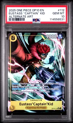 ONE PIECE OP10 EN EUSTASS "CAPTAIN" KID ALTERNATE ART PSA 10 - Image 2