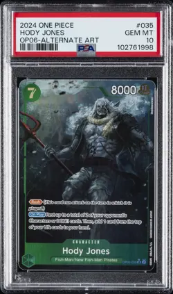 2024 ONE PIECE OP06-WINGS OF THE CAPTAIN ALTERNATE ART #035 HODY JONES PSA 10 - Image 1