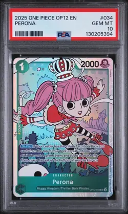 2025 ONE PIECE OP12-LEGACY OF THE MASTER #034 PERONA PSA 10 - Image 1