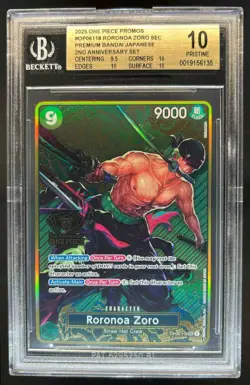 2025 One Piece 2nd Anniversary Promo Prem Bandai Roronoa Zoro #OP06-118 BGS 10 - Image 1