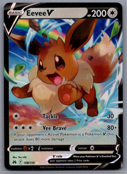 Eevee V 108/159 - Pokemon TCG Crown Zenith Sword & Shield Ultra Rare Card NM - Image 1