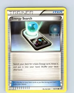 Pokemon TCG Energy Search Black & White 93/114 Regular Common Card Played LP - Image 1