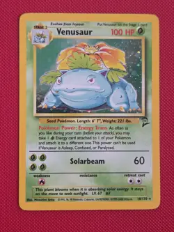 Pokemon Venusaur Holo Rare Card 18/130 Vintage Base Set 2 - Image 1