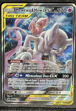 Mewtwo and Mew GX Tag Team Full Art Textured Promo Card SM191 - Image 1