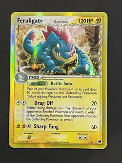 Pokemon TCG Feraligatr EX Dragon Frontiers Holo Rare Card 2/101 Delta Species - Image 1