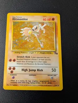Hitmonlee 7/62 Fossil Holo Rare Pokemon TCG Card Vintage WOTC - Image 1