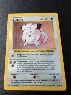 Pokemon TCG Clefairy Holo Card Base Set, Shadowless Rare, 5/102 - Image 1