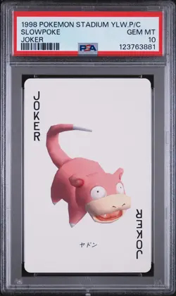 1998 POKEMON STADIUM YELLOW VERSION PLAYING CARDS JOKER SLOWPOKE PSA 10 - Image 1