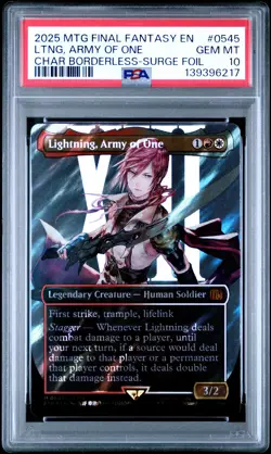 2025 MTG FINAL FANTASY #0545 LIGHTNING, ARMY OF ONE PSA 10 - Image 1