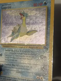 Pokemon Lapras Holo Rare Card 10/62 Fossil Set WOTC Vintage MP/HP Condition - Image 3