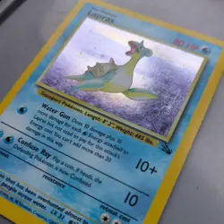 Pokemon Lapras Holo Rare Card 10/62 Fossil Set WOTC Vintage MP/HP Condition - Image 2