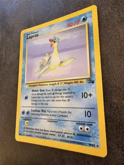 Pokemon Lapras Holo Rare Card 10/62 Fossil Set WOTC Vintage Moderate Play MP - Image 3