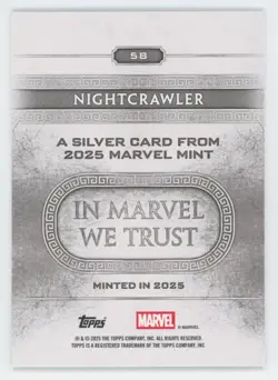 NIGHTCRAWLER 2025 TOPPS MARVEL MINT #58 SILVER - Image 2