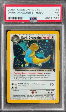 Pokemon Card Dark Dragonite Holo 5/82 Team Rocket WOTC PSA 7 - Image 1