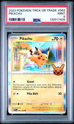2023 POKEMON TRICK OR TRADE #062 PIKACHU PSA 9 - Image 1
