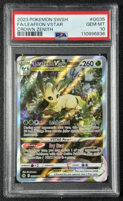 FA LEAFEON VSTAR PSA 10 2023 POKEMON SWORD & SHIELD CROWN ZENITH #GG35/GG70 6836 - Image 1