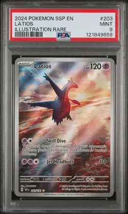 2024 POKEMON SSP EN-SURGING SPARKS ILLUSTRATION RARE #203 LATIOS PSA 9 - Image 1
