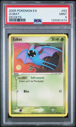 2005 POKEMON EX DEOXYS #83 ZUBAT PSA 9 - Image 1