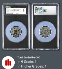 Pikachu 1997 Bandai Pokemon Battle Coin Japan Ser 1-025 Silver CGC Mint 9 Pop 1 - Image 5