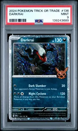 2024 POKEMON TRICK OR TRADE #136 DARKRAI PSA 9 - Image 1