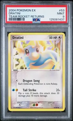 2004 POKEMON EX TEAM ROCKET RETURNS #53 DRATINI PSA 9 - Image 1