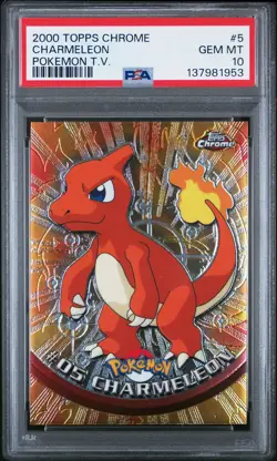 2000 TOPPS CHROME POKEMON T.V. #5 CHARMELEON PSA 10 - Image 1
