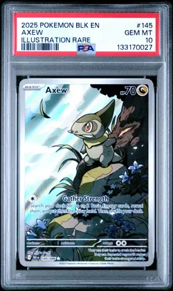 2025 POKEMON BLK EN-BLACK BOLT ILLUSTRATION RARE #145 AXEW PSA 10 - Image 1
