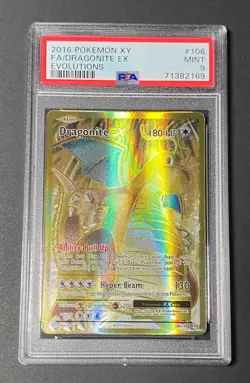 PSA Mint 9 Dragonite EX 106/108 Pokemon 2016 XY Evolutions Full Art - Image 2